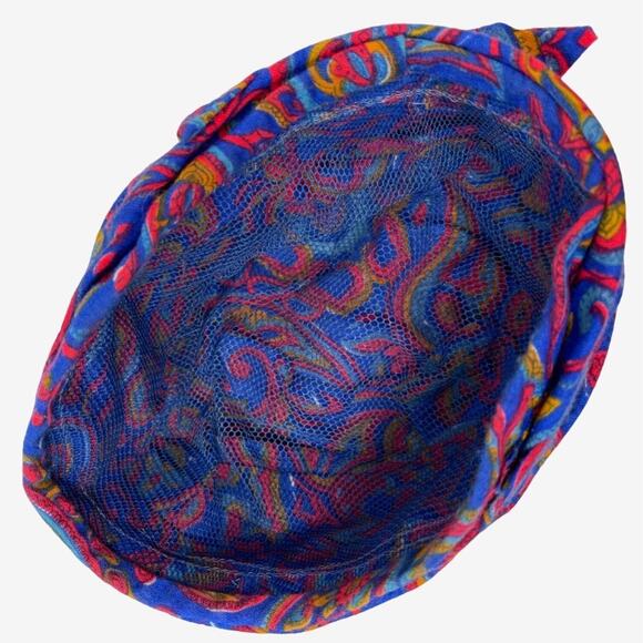 60s Turban Style Hat Paisley Blue Red‎ Bow Vintage MidMod Casual Boho Styles main image 6
